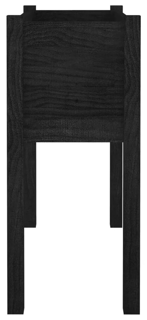 Jardiniera de gradina, negru, 70x31x70 cm, lemn masiv de pin 1, Negru