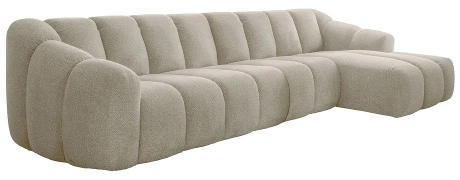 Colțar bej (cu colț pe partea dreaptă/cu șezlong) Shell – Miuform