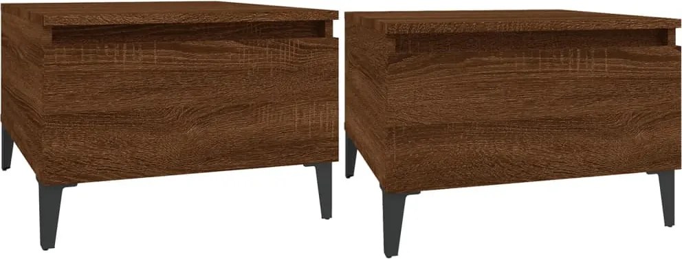 vidaXL Mese laterale 2 buc. stejar maro 50x46x35 cm lemn compozit