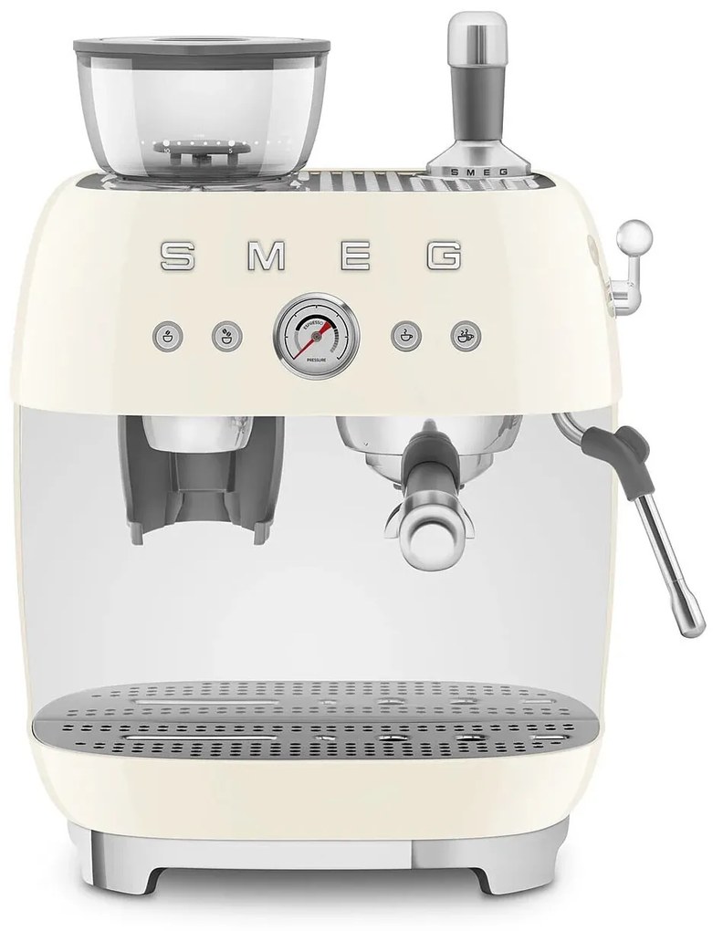 SMEG 50's Retro Style EGF03 Cafetieră cu pârghie cu râșniță de cafea 2 căni de cremă - Smeg