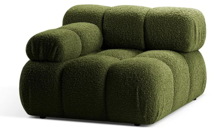 Modul pentru canapea modulară verde cu tapițerie din țesătură bouclé (cu colț pe partea stângă ) Bellis – Micadoni Home
