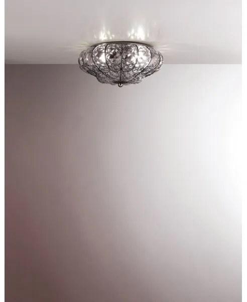 Plafonieră SIRU SOLE 3xE14/40W/230V d. 31 cm transparent/crom sticlă venețiană