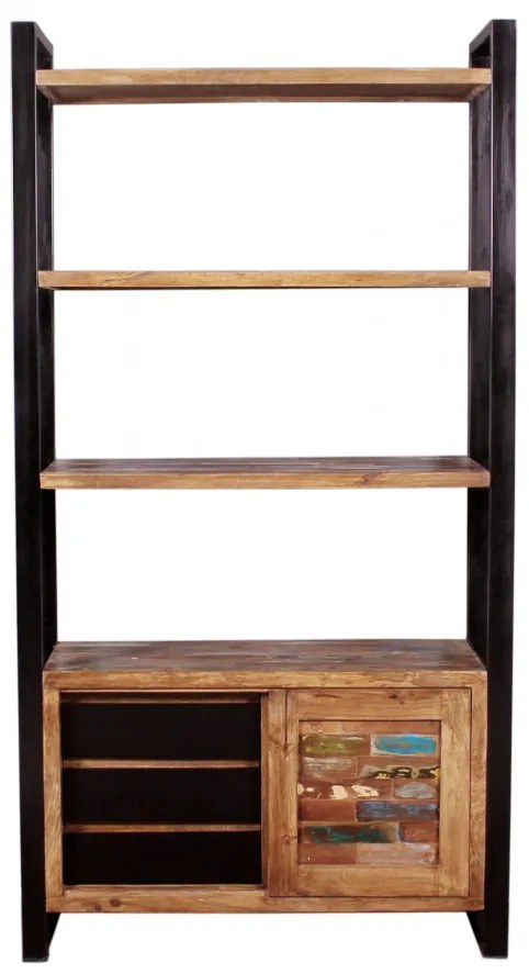 Biblioteca din lemn reciclat Mox 100x190 cm