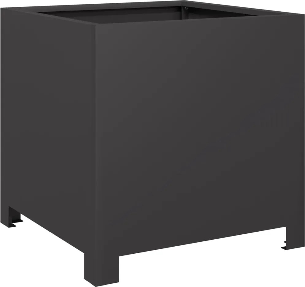 vidaXL Jardinieră de grădină, negru, 40x40x40 cm, oțel