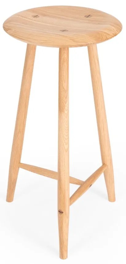 Scaun de bar în culoare naturală din lemn de stejar (înălțime șezut 65 cm) Blanc – Gazzda