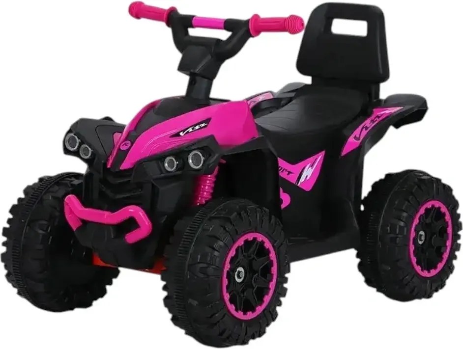 ATV Electric cu acumulator pentru copii NOVOKIDS™ Mini Monster , Lungime 68 cm, 3-6 ani , Max 30 kg , 6V, Roz cu Negru