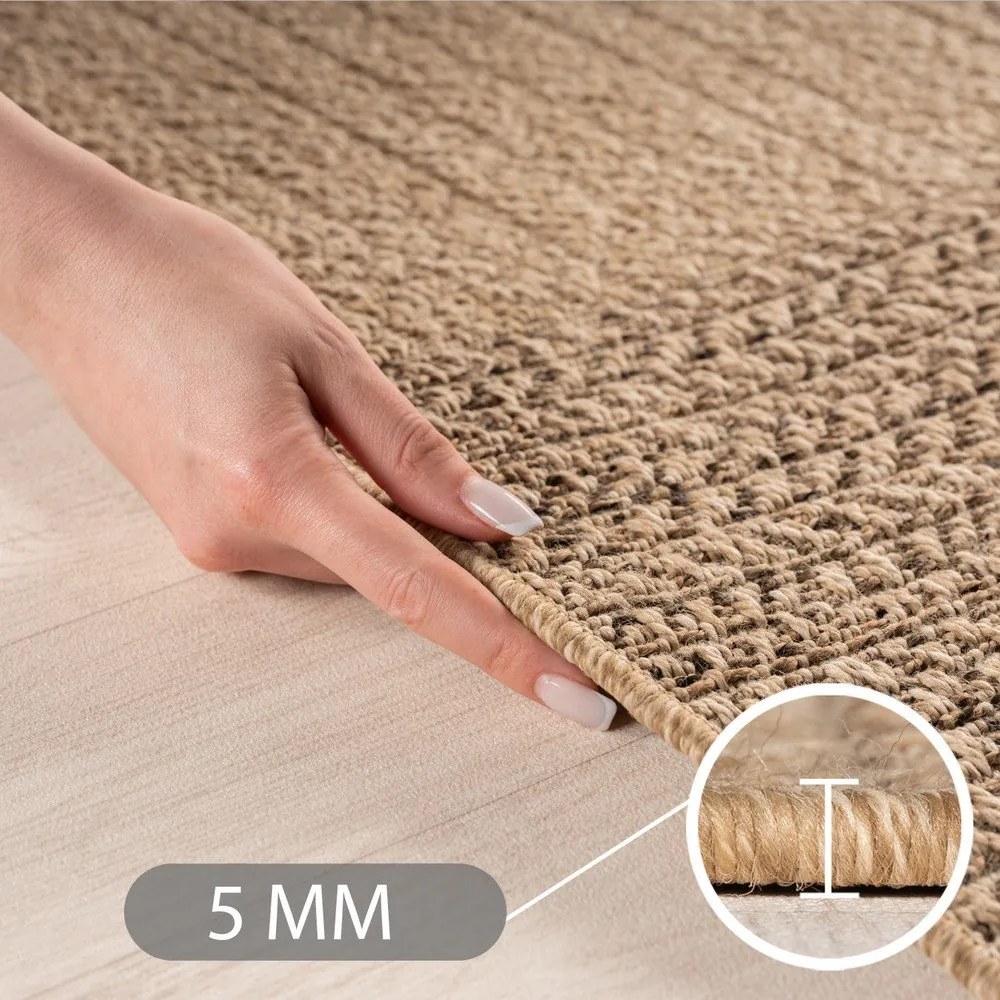 Covor pentru exterior și interior maro rotund ø 160 cm Timber 1405 – Ayyildiz Carpets
