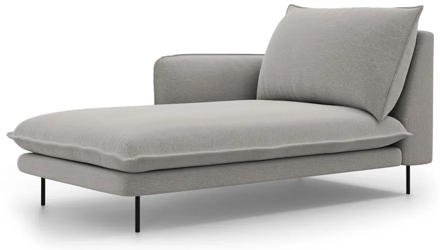Șezlong divan cu cotieră pe partea stângă Cosmopolitan Design Vienna, gri deschis