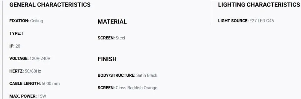 Lustra cu 5 pendule metal TATAWIN S orange