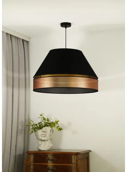 Lustră pe cablu COPPER Duolla SHINY 1xE27/15W/230V d. 60 cm negru/cupru