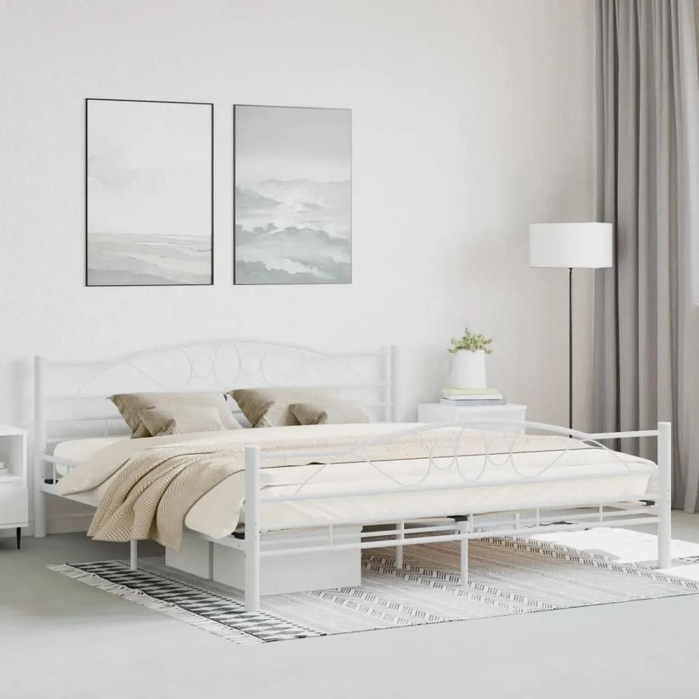 285305 vidaXL Cadru de pat, alb, 180 x 200 cm, metal