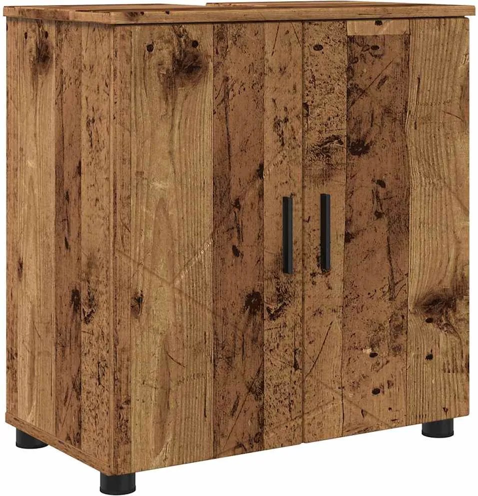 vidaXL Dulap de Baie Lemn Vechi 61 x 35 x 64 cm Lemn compozit & Metal