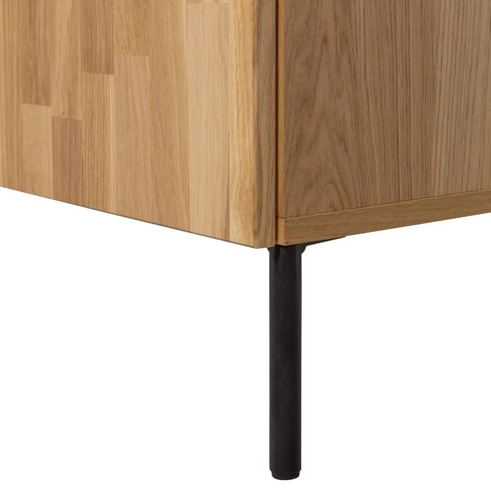 Comodă TV în culoare naturală din lemn de stejar 180x56x46 cm Bono – WOOOD