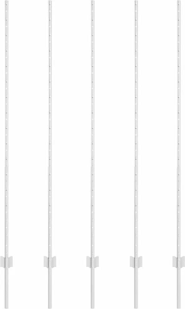 vidaXL Stâlp de gard. 5 pcs Argintiu 150 cm Oțel