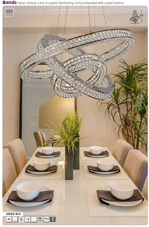 Lustra suspendata cu 3 inele design modern LED Bands