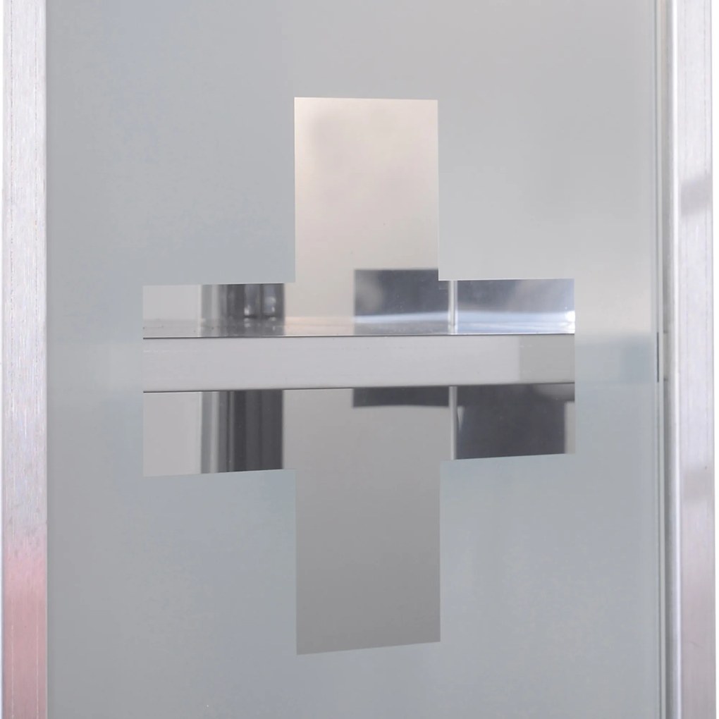 HOMCOM Dulap pentru Medicamente, Design Modern, Sticlă și Oțel, cu Ușă și 2 Chei, 48x25cm | Aosom Romania