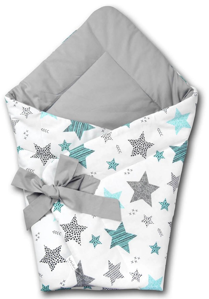 Paturica de infasat tip port bebe Kidizi All Mint Stars