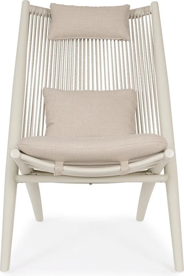 Fotoliu de grădină bej din metal Aloha – Bizzotto