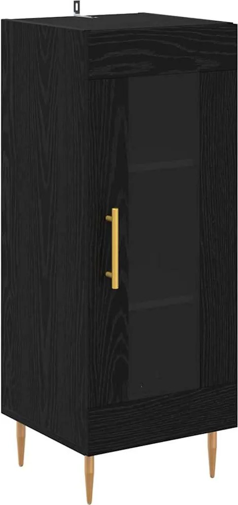 vidaXL Bufet Stejar negru 34 x 34.5 x 90 cm Lemn compozit