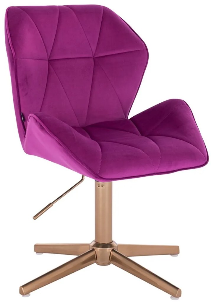 HR212CROSS Scaun Fucsia Catifea cu Bază Aurie