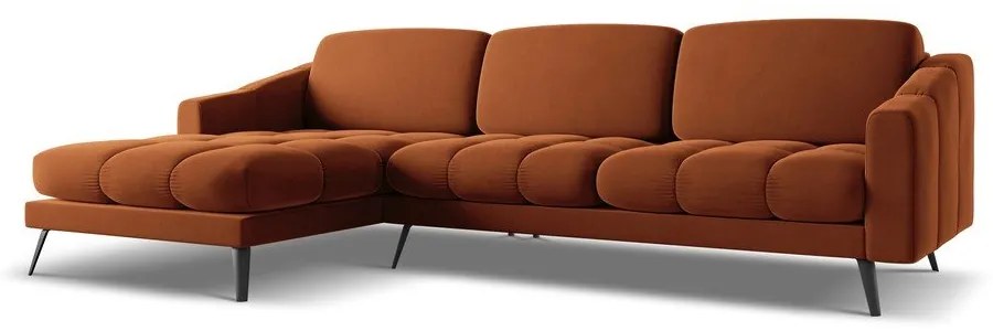 Colțar portocaliu cu tapițerie din catifea (cu colț pe partea stângă) Nalu – Makamii