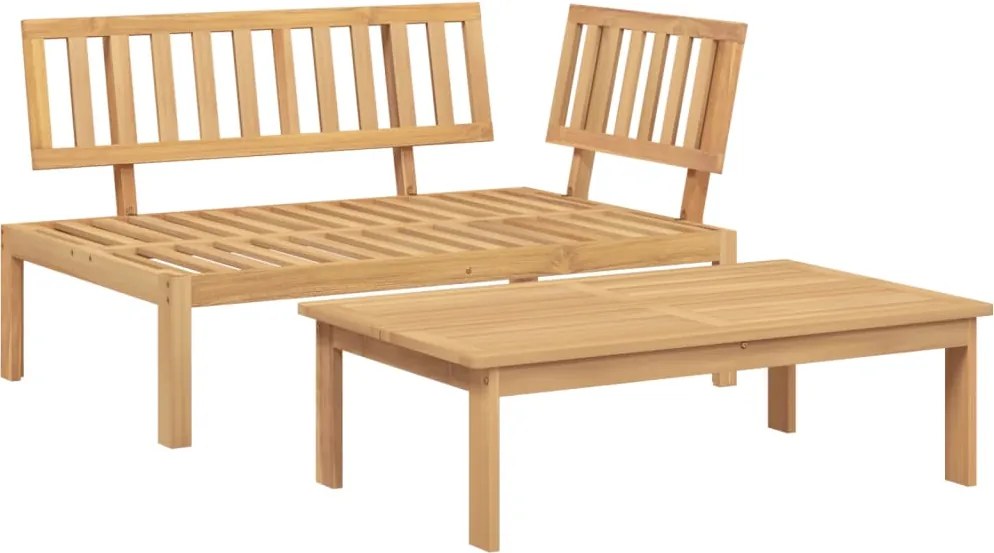 vidaXL Set canapea din paleți de grădină, 2 piese, lemn masiv acacia