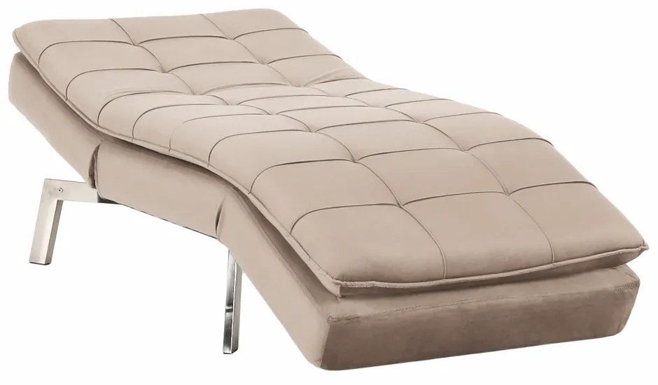 Fotoliu extensibil, gri maro TAUPE/crom, REMAN