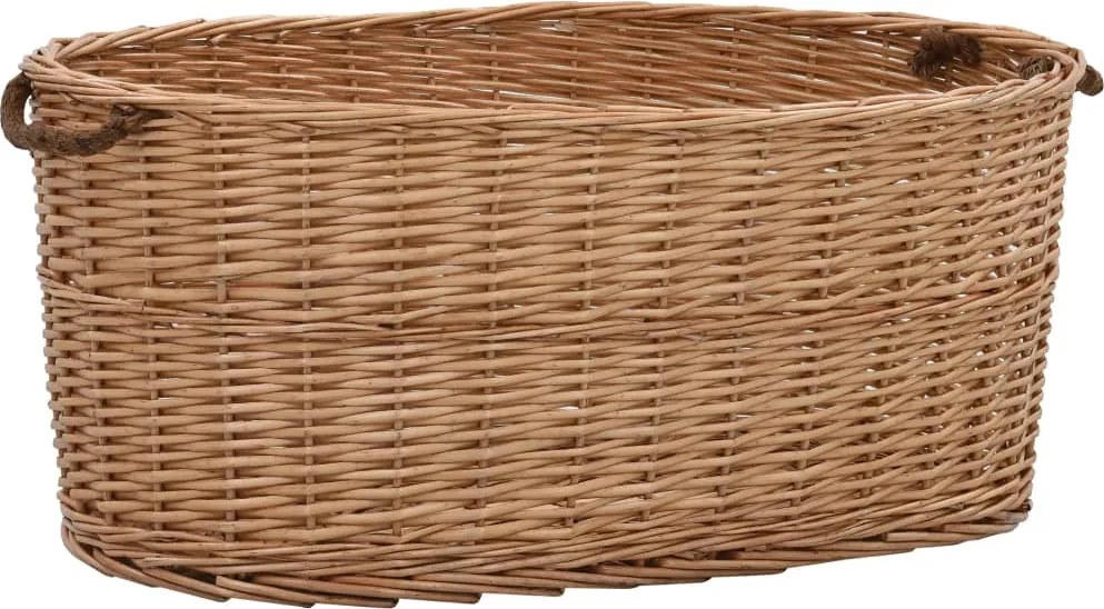 vidaXL Coș lemne foc cu mânere de transport natural 78x54x34 cm salcie