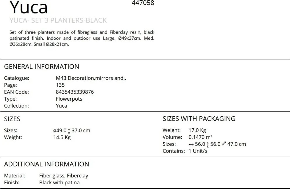 Set de 3 jardiniere decorative Yuca