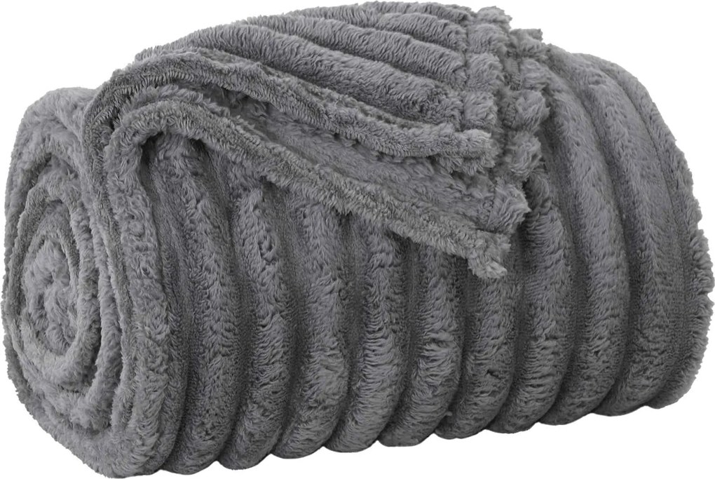 vidaXL Pătura de aruncat Gri închis 150 x 130 cm Molton