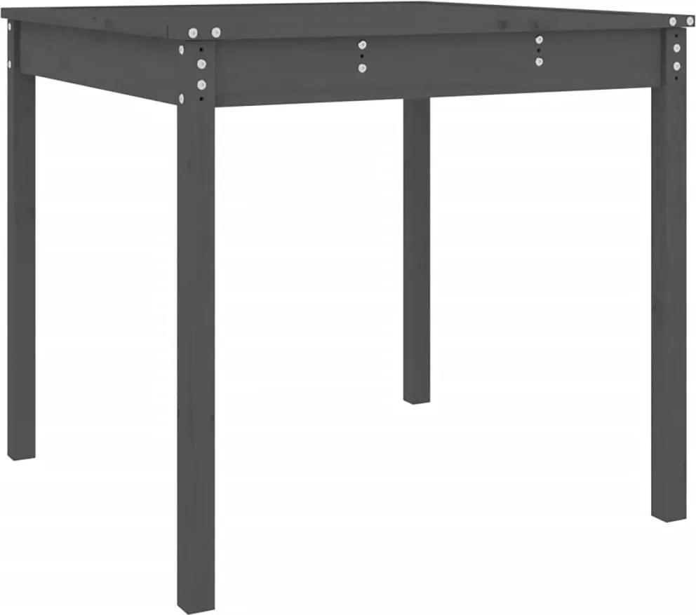 vidaXL Măsuță de grădină, gri, 82,5x82,5x76 cm, lemn masiv de pin