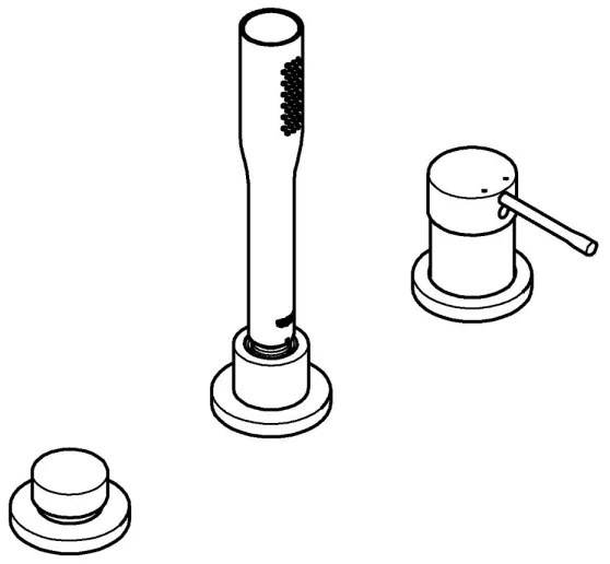 GROHE 19976001 - Baterie pentru cadă ESSENCE, montaj pe 3 găuri, crom lucios