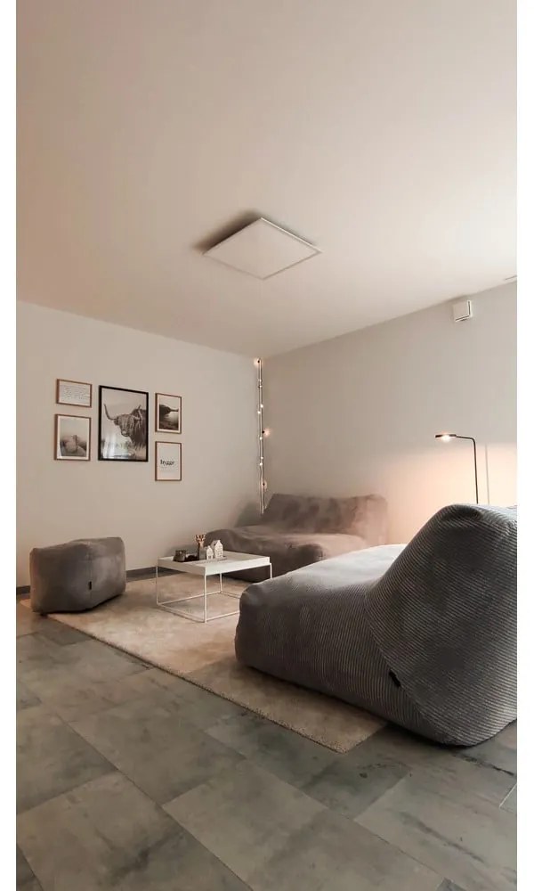 Fotoliu bean bag crem cu tapițerie din catifea reiată Sofa Tube 160 – SLOWDOWN