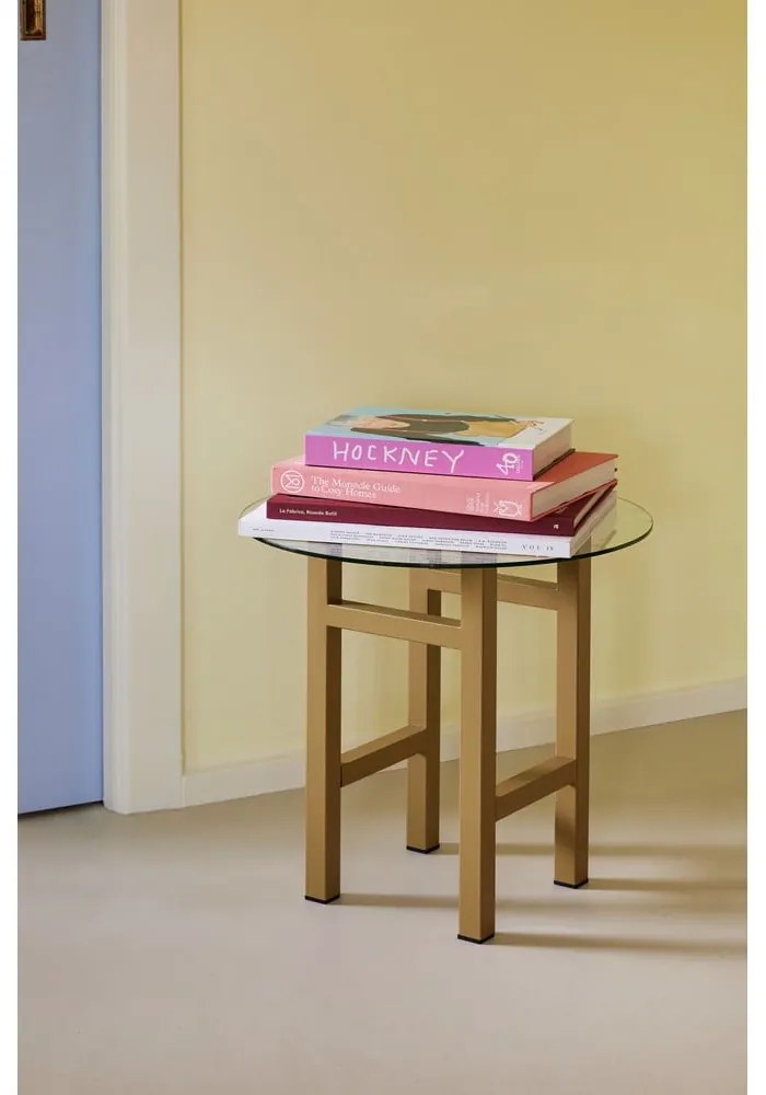 Măsuță auxiliară rotundă cu blat din sticlă ø 40 cm Elevate – Hübsch