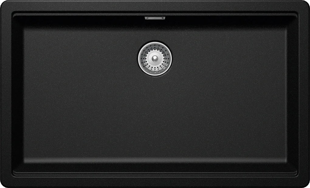 Chiuveta bucatarie Schock Greenwich N-100XL Cristadur Magma 750 x 456 mm, granit, montare pe/sub blat, negru metalizat
