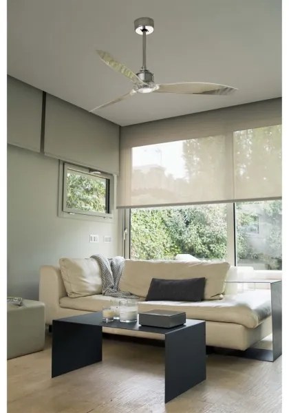 Ventilator de tavan FARO 33394 JUST FAN crom lucios/transparent + telecomandă