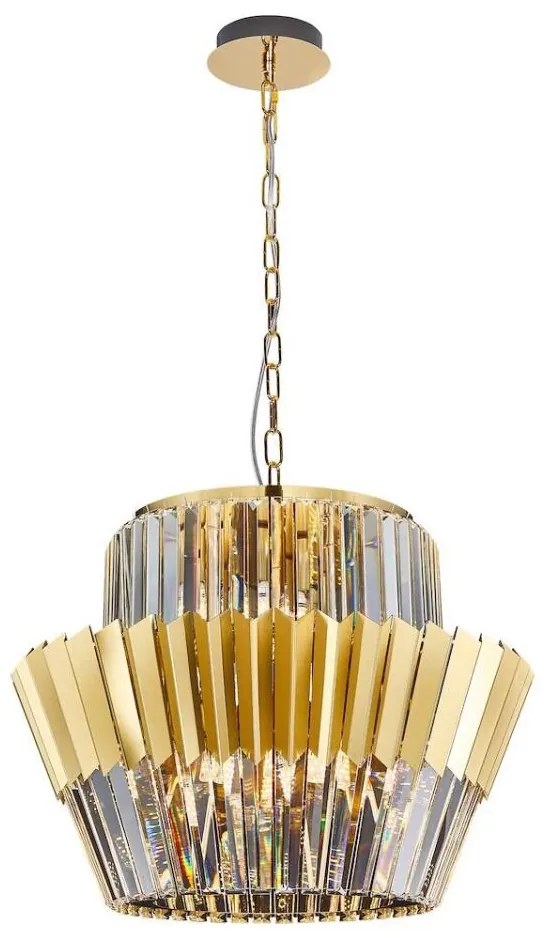 Lustră pe lanț DONNA 12xE14/40W/230V d. 55 cm auriu