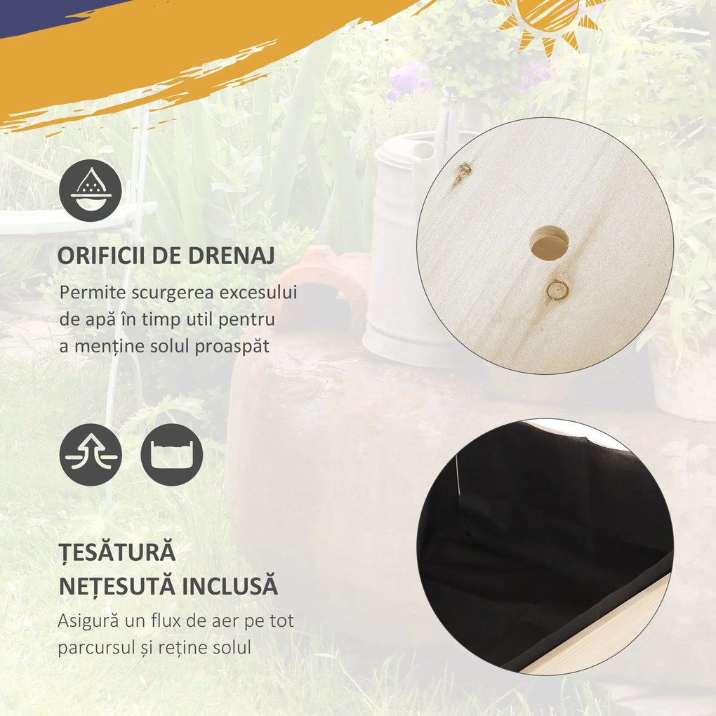 Outsunny Jardiniera din lemn pentru gradina, 123x54x74cm, maro | Aosom Romania