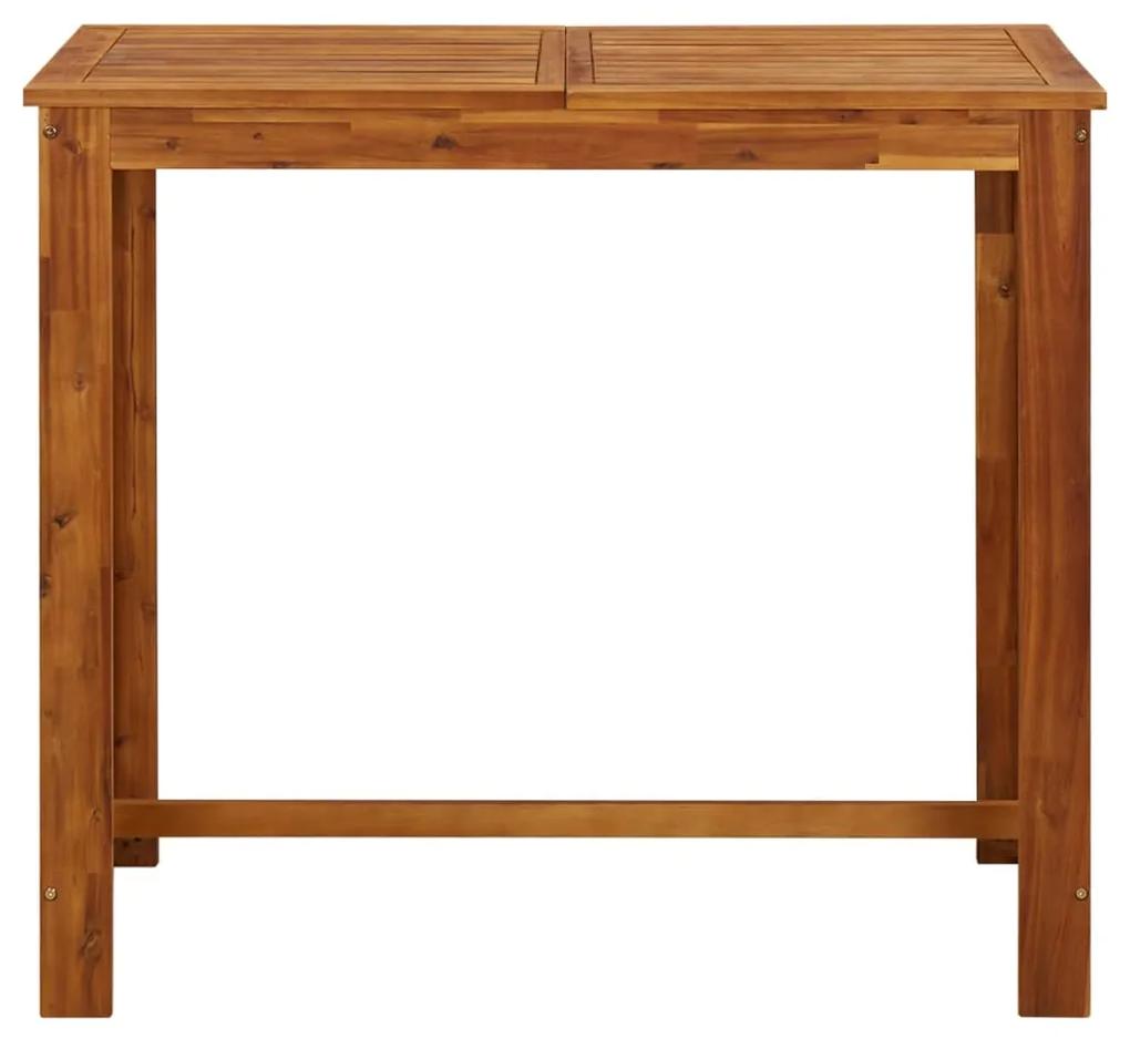 Set mobilier de bar de gradina, 7 piese, lemn masiv de acacia Lungime masa 120 cm, Taburete de bar cu sezut patrat, 7