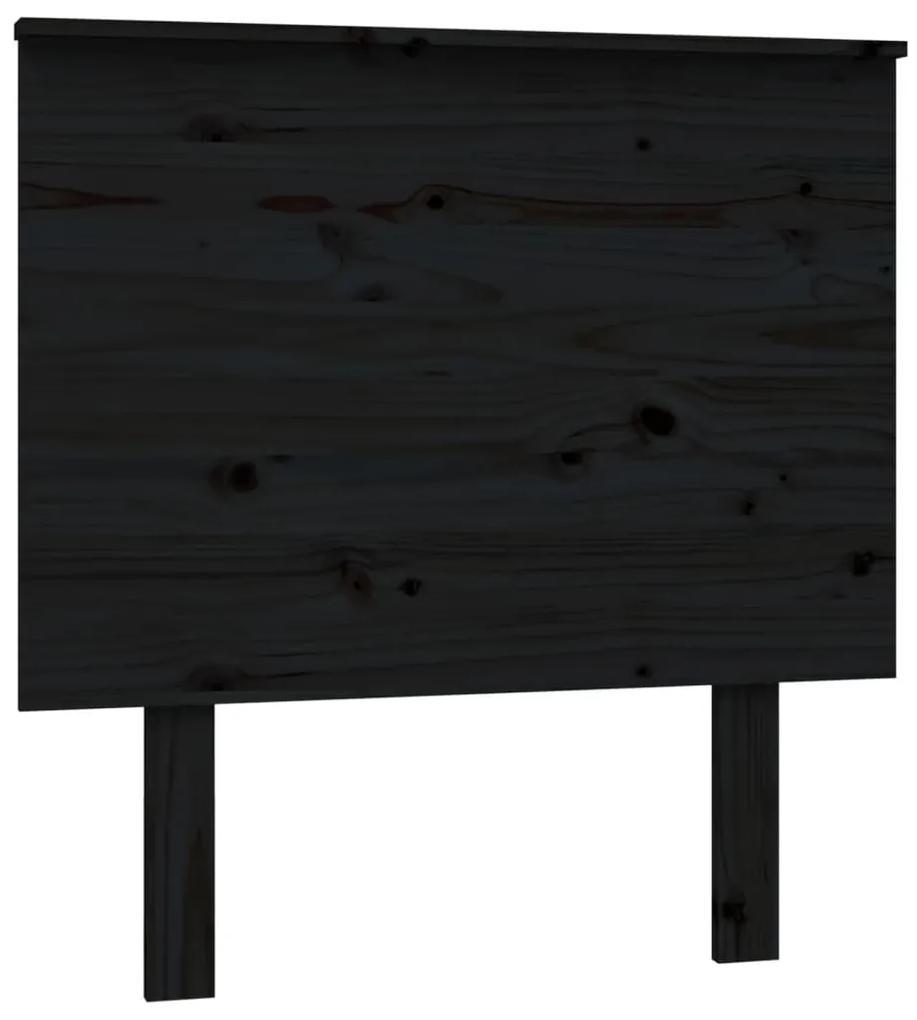 819149 vidaXL Tăblie de pat, negru, 79x6x82,5 cm, lemn masiv de pin