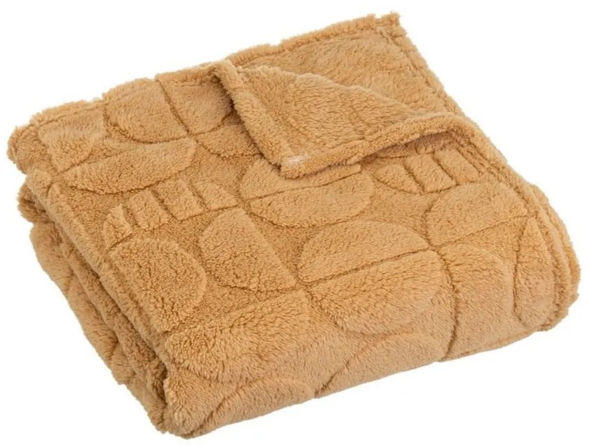 Pătură galbenă din micropluș-cocolino 130x160 cm Mid Century – Casa Selección