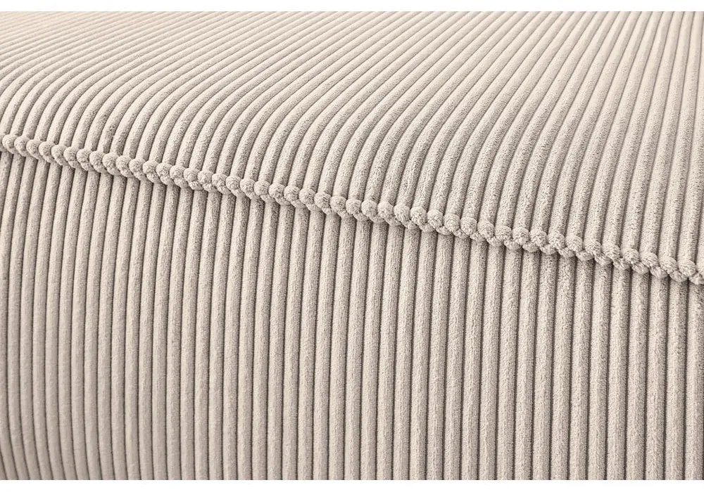 Colțar crem cu tapițerie din catifea reiată (în formă de "U"/cu colț variabil) Nihad modular – Bobochic Paris