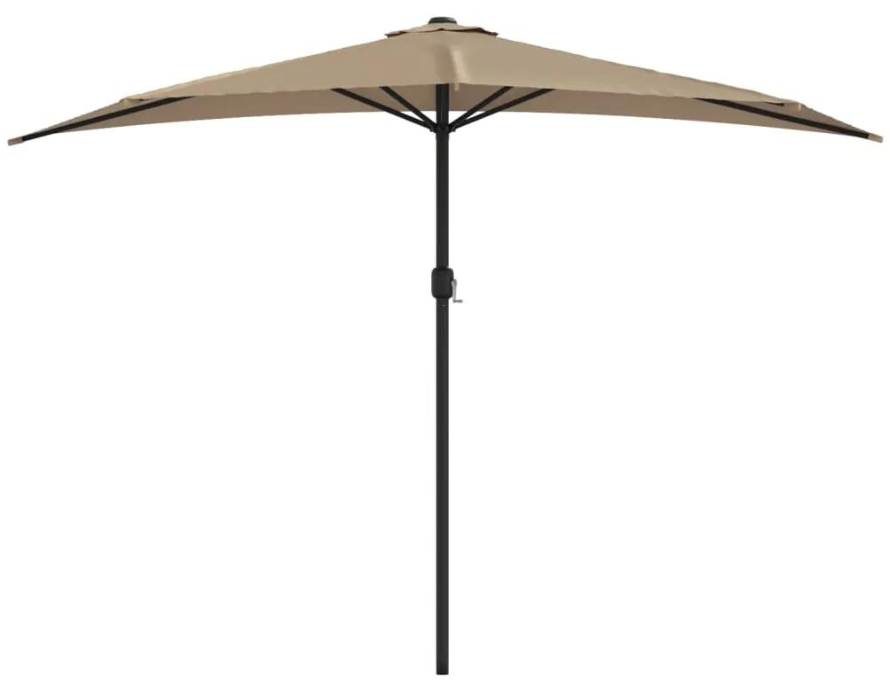 Umbrela de soare de balcon, tija aluminiu, gri taupe 300x150 cm Gri taupe