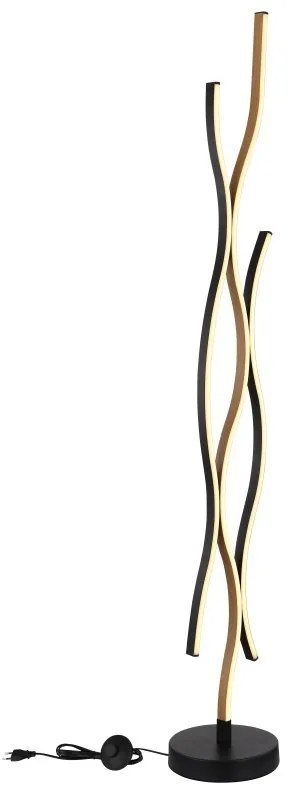 Lampadar LED, lampa de podea design modern Geronimo negru, maro