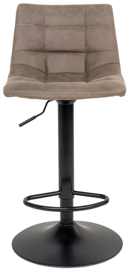 Taburet de bar Middelfart, microfibră, maro deschis, picioare negre