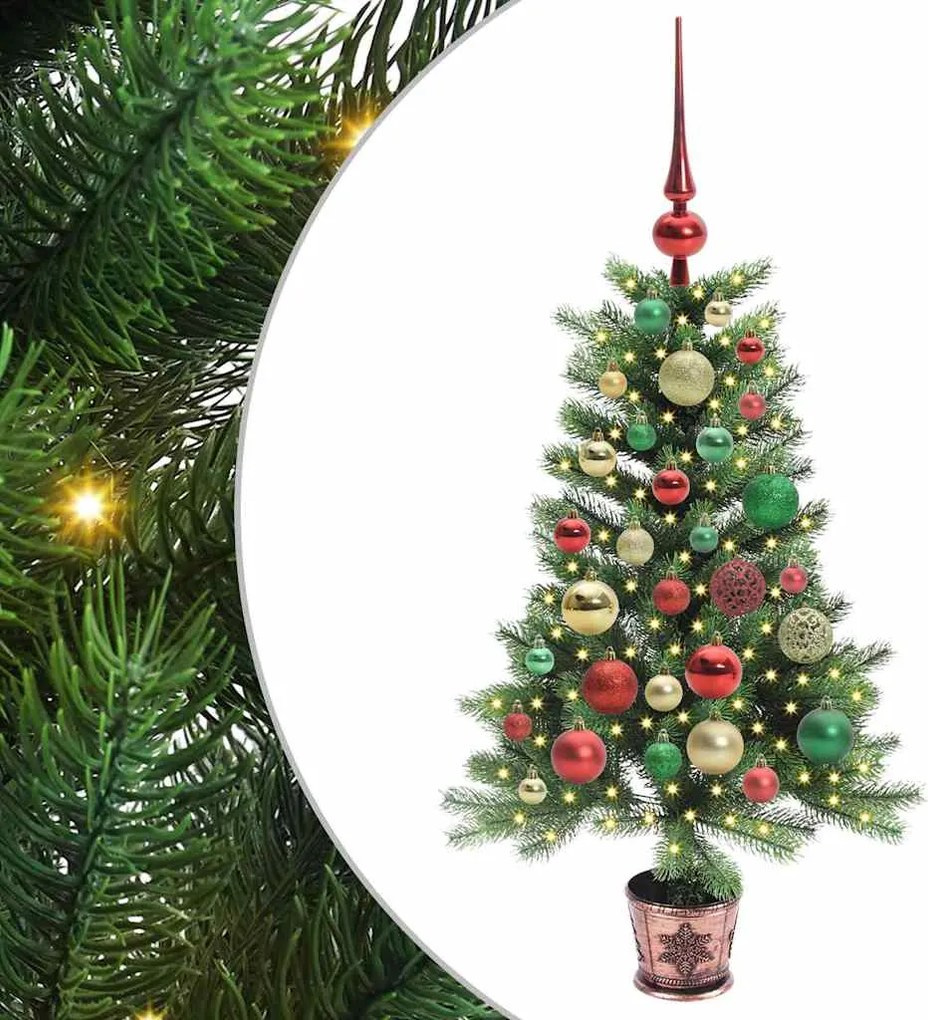 vidaXL Brad de Crăciun cu 150 LED cu suport Verde 90 cm PE