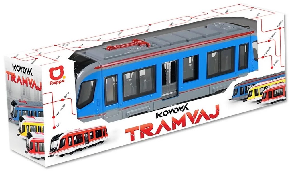 Rappa Metal tramvai albastru, 20 cm