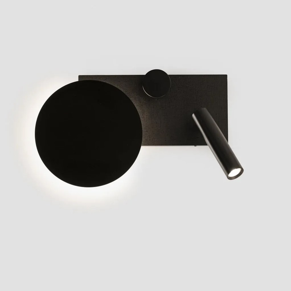 Aplica perete ambientala cu reader LED KLEE negru dreapta