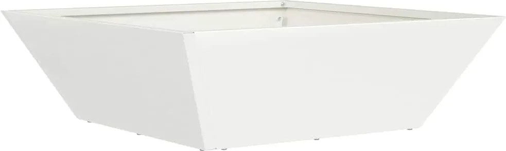 vidaXL Vază pentru Grădină Alb 50 x 50 x 15 cm Oțel laminat la rece