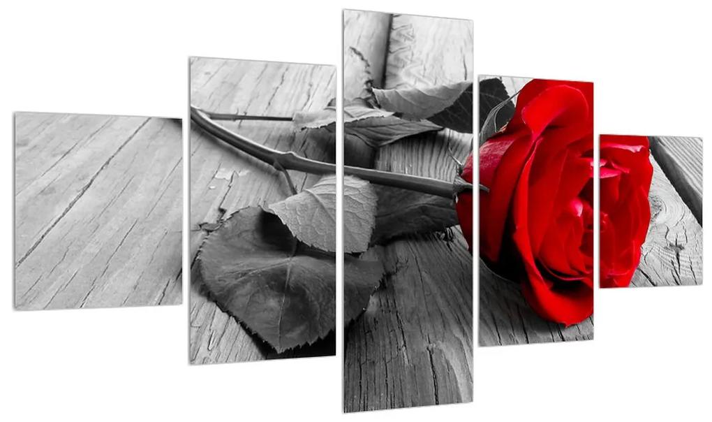 Tablou cu trandafirul roșu închis (125x70 cm), în 40 de alte dimensiuni noi